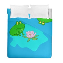 Frog Flower Lilypad Lily Pad Water Duvet Cover Double Side (full/ Double Size) by BangZart