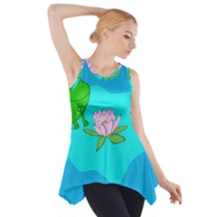 Frog Flower Lilypad Lily Pad Water Side Drop Tank Tunic by BangZart