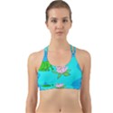 Frog Flower Lilypad Lily Pad Water Back Web Sports Bra View1