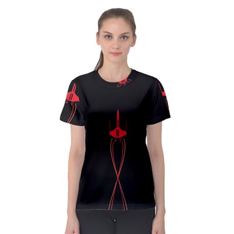 Ship Space Spaceship Women s Sport Mesh Tee by BangZart