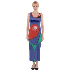 Clipart Portrait Illustration Fitted Maxi Dress by BangZart