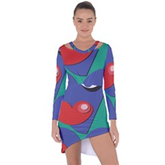 Clipart Portrait Illustration Asymmetric Cut-out Shift Dress by BangZart