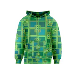 Green Abstract Geometric Kids  Pullover Hoodie by BangZart