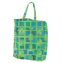 Green Abstract Geometric Giant Grocery Zipper Tote