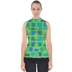 Green Abstract Geometric Shell Top