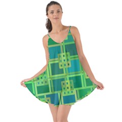 Green Abstract Geometric Love The Sun Cover Up