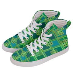 Green Abstract Geometric Women s Hi-top Skate Sneakers