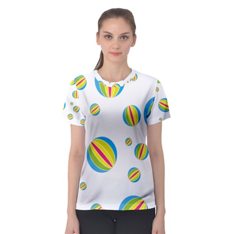 Balloon Ball District Colorful Women s Sport Mesh Tee by BangZart