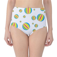 Balloon Ball District Colorful High-waist Bikini Bottoms by BangZart