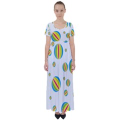 Balloon Ball District Colorful High Waist Short Sleeve Maxi Dress