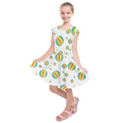 Balloon Ball District Colorful Kids  Short Sleeve Dress