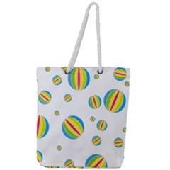 Balloon Ball District Colorful Full Print Rope Handle Tote (large)