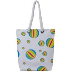 Balloon Ball District Colorful Full Print Rope Handle Tote (small) by BangZart