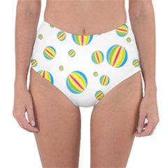 Balloon Ball District Colorful Reversible High-waist Bikini Bottoms by BangZart