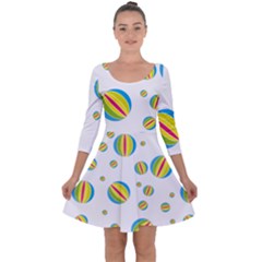 Balloon Ball District Colorful Quarter Sleeve Skater Dress