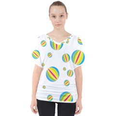 Balloon Ball District Colorful V-neck Dolman Drape Top