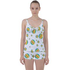 Balloon Ball District Colorful Tie Front Two Piece Tankini by BangZart