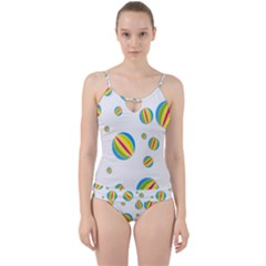 Balloon Ball District Colorful Cut Out Top Tankini Set by BangZart