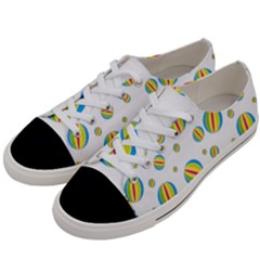 Balloon Ball District Colorful Women s Low Top Canvas Sneakers by BangZart