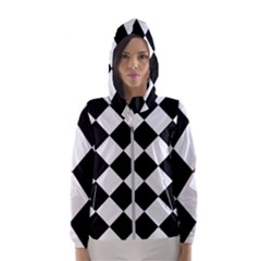 Grid Domino Bank And Black Hooded Wind Breaker (Women)