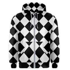 Grid Domino Bank And Black Men s Zipper Hoodie