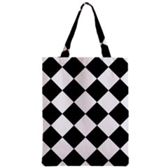 Grid Domino Bank And Black Zipper Classic Tote Bag