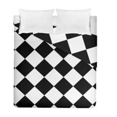 Grid Domino Bank And Black Duvet Cover Double Side (Full/ Double Size)