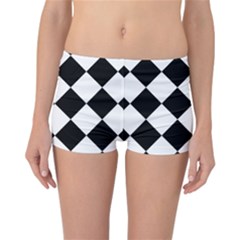 Grid Domino Bank And Black Reversible Boyleg Bikini Bottoms