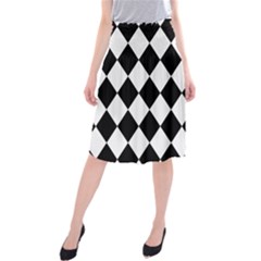 Grid Domino Bank And Black Midi Beach Skirt