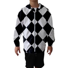 Grid Domino Bank And Black Hooded Wind Breaker (Kids)