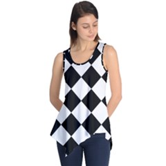 Grid Domino Bank And Black Sleeveless Tunic