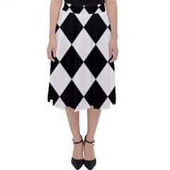 Grid Domino Bank And Black Folding Skater Skirt