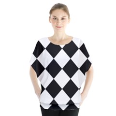 Grid Domino Bank And Black Blouse