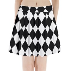 Grid Domino Bank And Black Pleated Mini Skirt