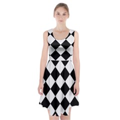 Grid Domino Bank And Black Racerback Midi Dress