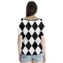 Grid Domino Bank And Black V-Neck Flutter Sleeve Top View2