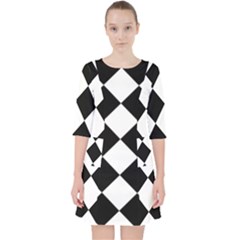 Grid Domino Bank And Black Pocket Dress