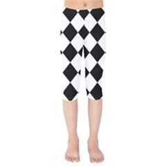 Grid Domino Bank And Black Kids  Capri Leggings 