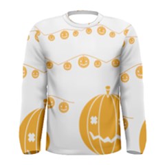 Pumpkin Halloween Deco Garland Men s Long Sleeve Tee by BangZart