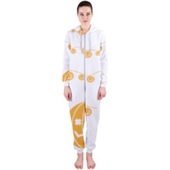 Pumpkin Halloween Deco Garland Hooded Jumpsuit (ladies) 