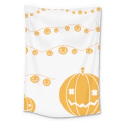 Pumpkin Halloween Deco Garland Large Tapestry by BangZart