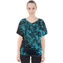 Blue Splash V-Neck Dolman Drape Top View1