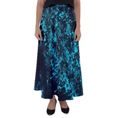 Blue Splash Flared Maxi Skirt by berwies