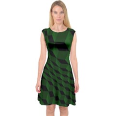 Pattern Dark Texture Background Capsleeve Midi Dress by BangZart