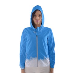 Sky Blue Blue Sky Clouds Day Hooded Wind Breaker (women) by BangZart