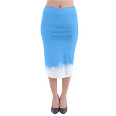 Sky Blue Blue Sky Clouds Day Midi Pencil Skirt by BangZart