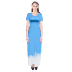 Sky Blue Blue Sky Clouds Day Short Sleeve Maxi Dress by BangZart