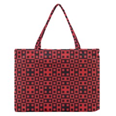 Abstract Background Red Black Zipper Medium Tote Bag by BangZart