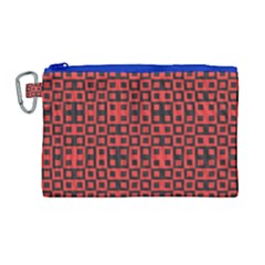 Abstract Background Red Black Canvas Cosmetic Bag (large)