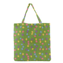 Balloon Grass Party Green Purple Grocery Tote Bag by BangZart